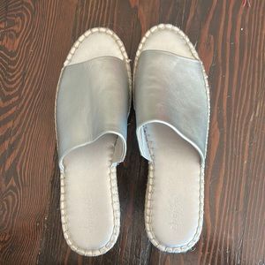 Brand new never worn Charles David silver wedge slide